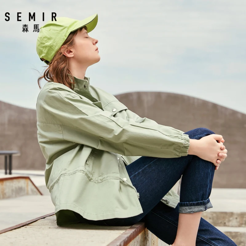 price reduction  SEMIR 2019 Coat women Ladies Suede Leather Jackets Zip Up Biker Female Casual Coats Woman Flight Ja