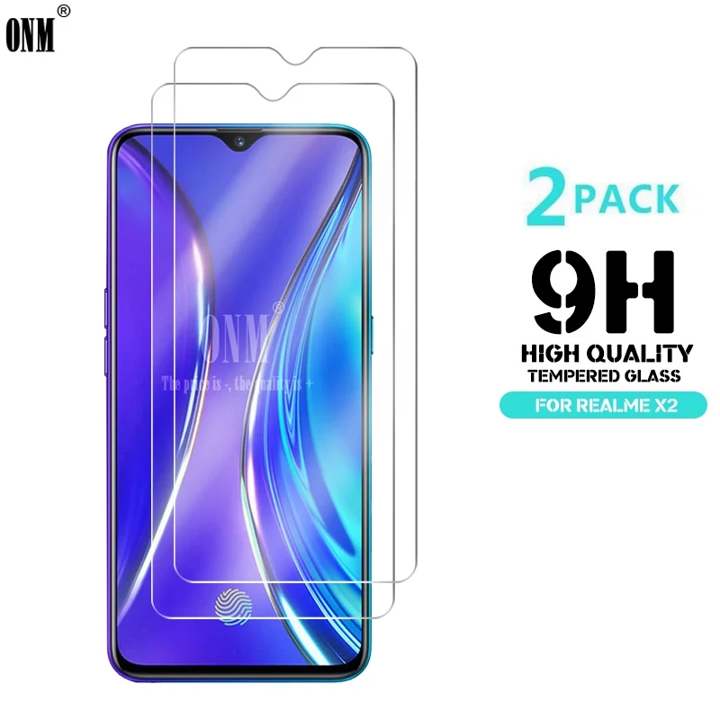 

2 Pcs Tempered Glass For Realme X2 Glass Screen Protector 2.5D 9H Premium Tempered Glass For Realme X2 Protective Film