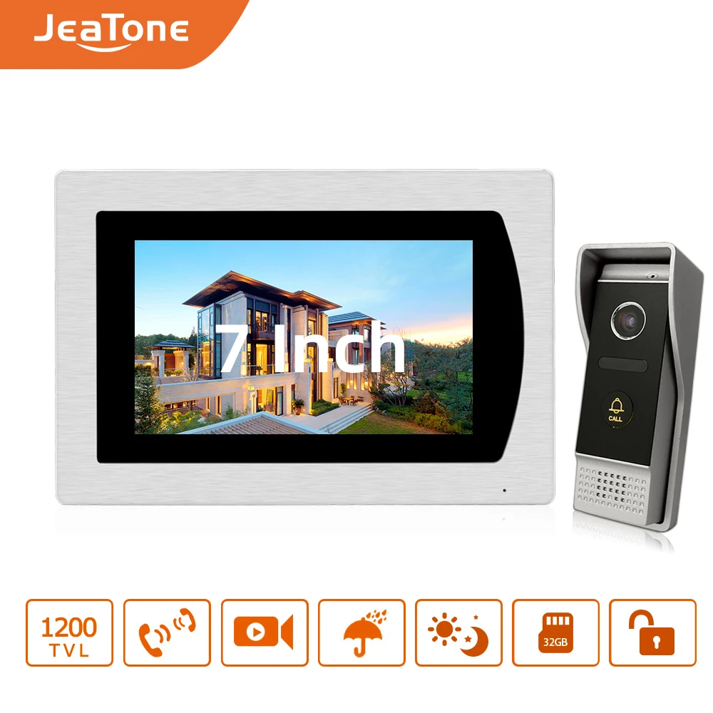 7\ Touch Screen Video Door Phone Intercom Speaker Doorbell 4-Wired Waterproof Home Intercom System Unlocking Motion Detection 7\ Touch Screen Video Door Phone Intercom Speaker Doorbell 4-Wired Waterproof Home Intercom System Unlocking Motion Detection