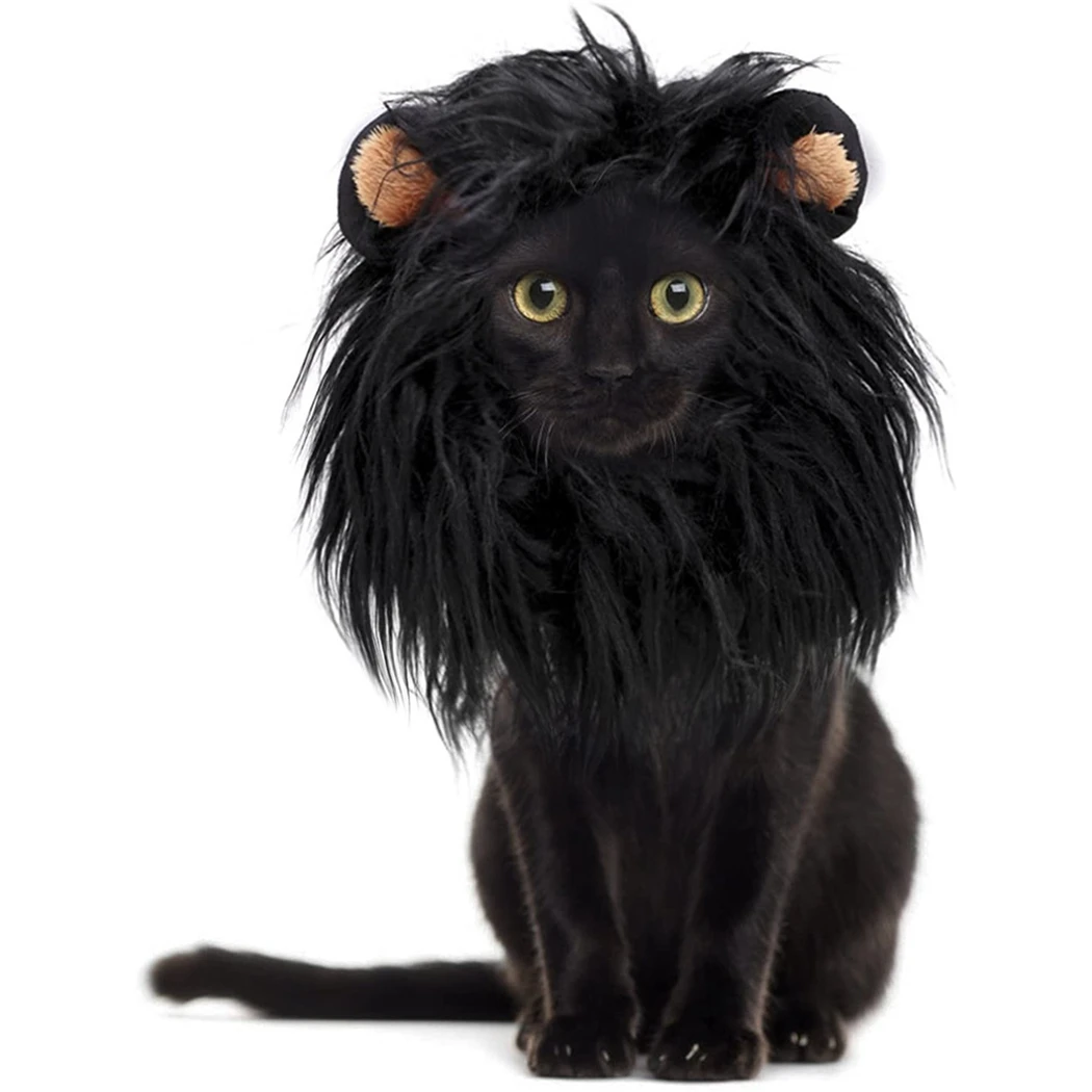 Cute Pet Cosplay Clothes Transfiguration Costume Lion Mane Winter Warm Wig Cat Dog Party Decoration With Ear Pet Apparel