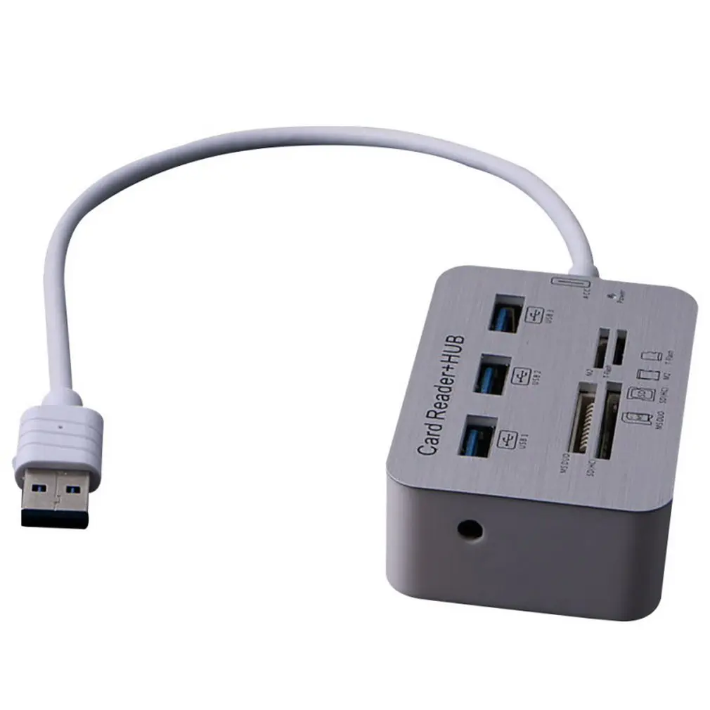 Компактный многофункциональный 3 порта алюминиевый 3 порта USB 3,0 концентратор MS M2 TF Multi-In-1 адаптер для чтения карт памяти