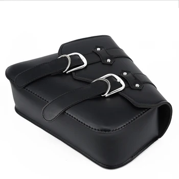 

2pcs Motorcycle Leather Side Saddlebags for Harley Sportster XL883 XL1200 Black