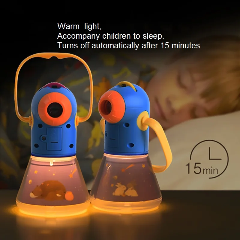 Книга с рассказами Ночной светильник факел проектор калейдоскоп Детский