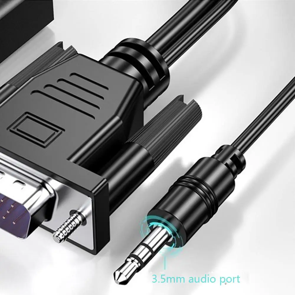 Full HD 1080P преобразователь из VGA в HDMI Кабель адаптер с аудио Выход для портативных ПК