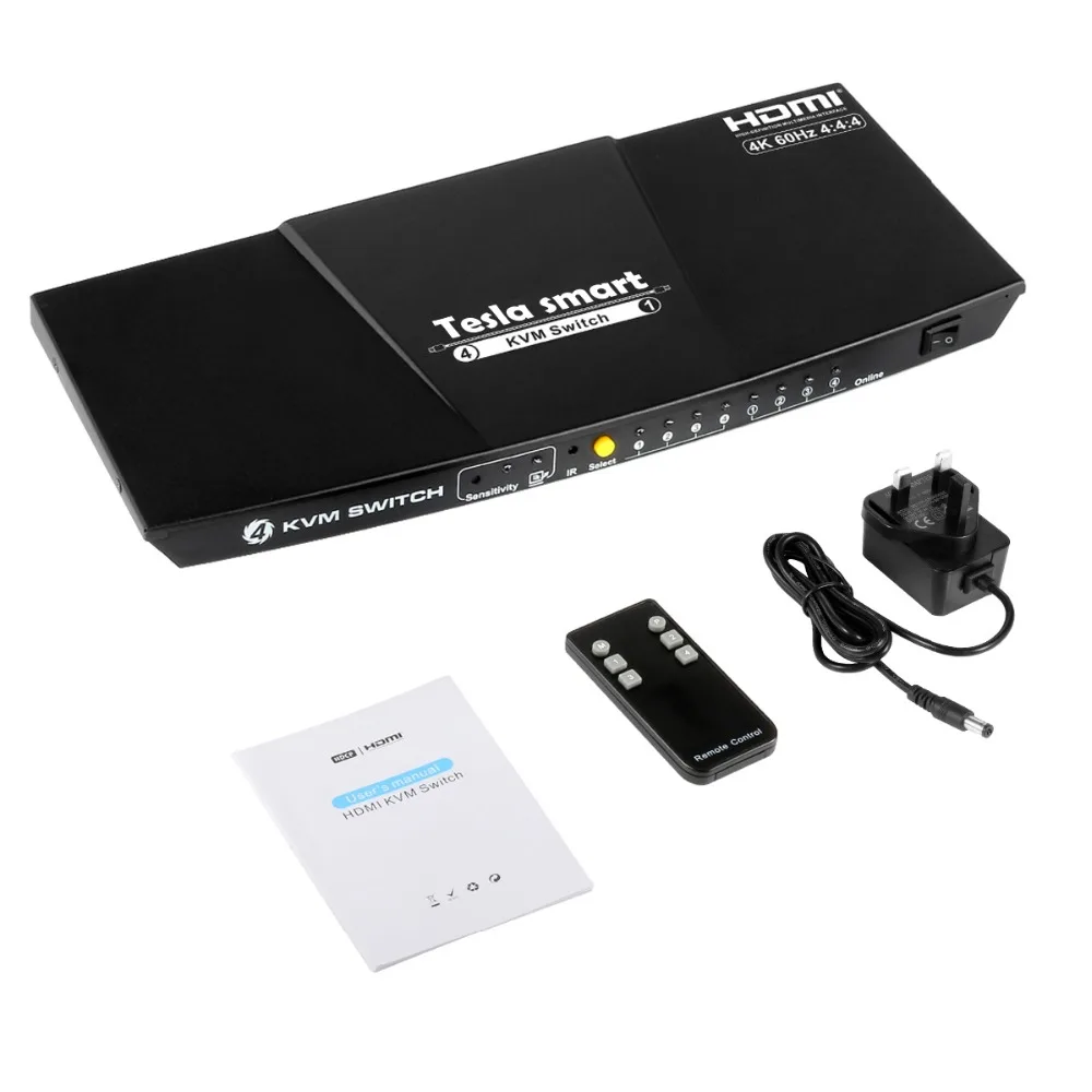 4K 4 порта KVM переключатель HDMI 4x1 KVM HDMI переключатель Sup порты USB 2,0 управление устройством до 4 шт. 4 входа 1 выход HDMI KVM коммутатор