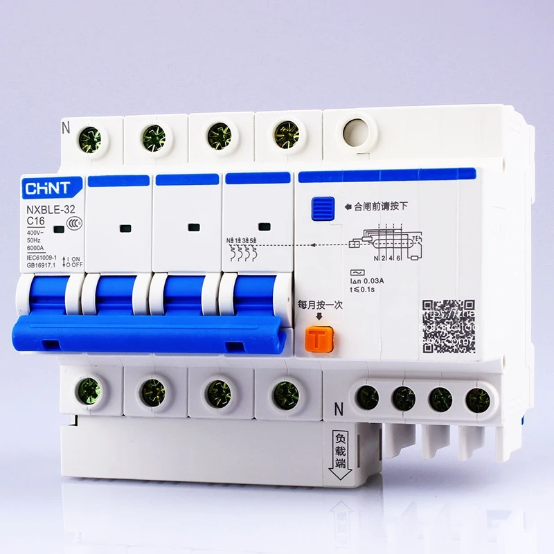 Chint Ac 230 400v Nxble 32 4p Residual Current Device C 6 10 16 25 32a Type C Overload Protection Short Circuit Protection Circuit Breakers Aliexpress