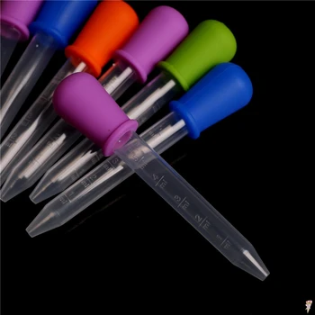 

1pc 5ml Clear Silicone Plastic Baby Dropper Spoon 12cm*2cm Pipette Liquid Food Dropper Burette Color Randomly