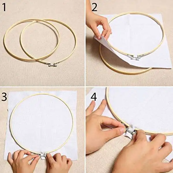 6 Pieces Embroidery Hoop Set Bamboo Circle Cross Stitch Hoop Ring 4 Inch To 10 Inch For Embroidery And Cross Stitch