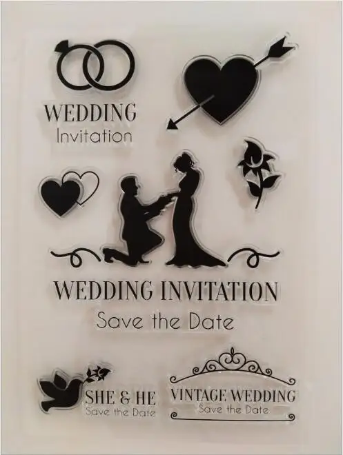 Wedding Invitation Silicone Clear Stamps for Scrapbooking DIY Photo Album Cards Decoration Craft Transparent Stamp | Дом и сад