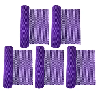 

5pcs Anti-Slip PVC Kitchen Cupboard Carpet Car Dashboard Drawer Liner Mat,Trim to Fit 30x200cm Purple