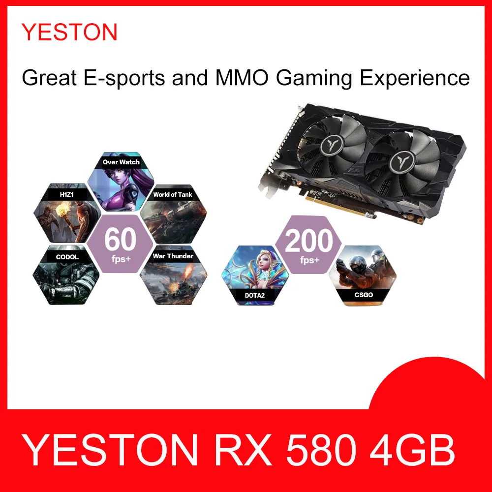 Игровая видеокарта RX 580 4GB GPU RX580 Gaming 4G видеокарты для видеокарт карта внешняя видеокарта 128 бит для deskpot