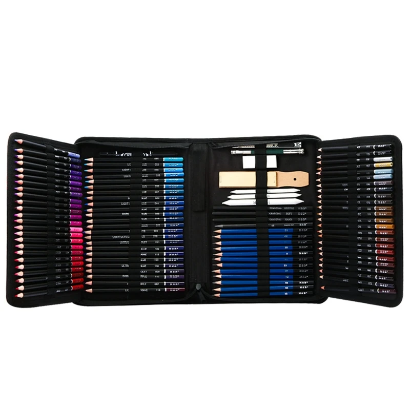 

145pcs Drawing Sketch Pencils Graphite Charcoal Oil Colored Pen Set Carrying Bag for Art Students School Painting Supplies