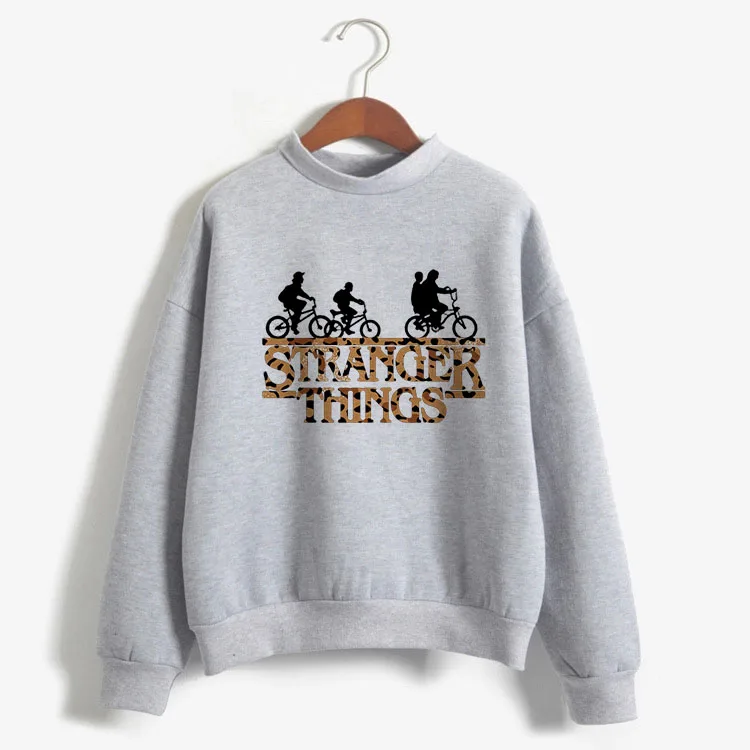 strange-Gray-1 BTFCL Леопард странные вещи толстовка с капюшоном, женские толстовки Kawaii корейский негабаритный теплый Harajuku Sudadera Mujer Sudaderas Топ - Цвет: strange-Gray-1