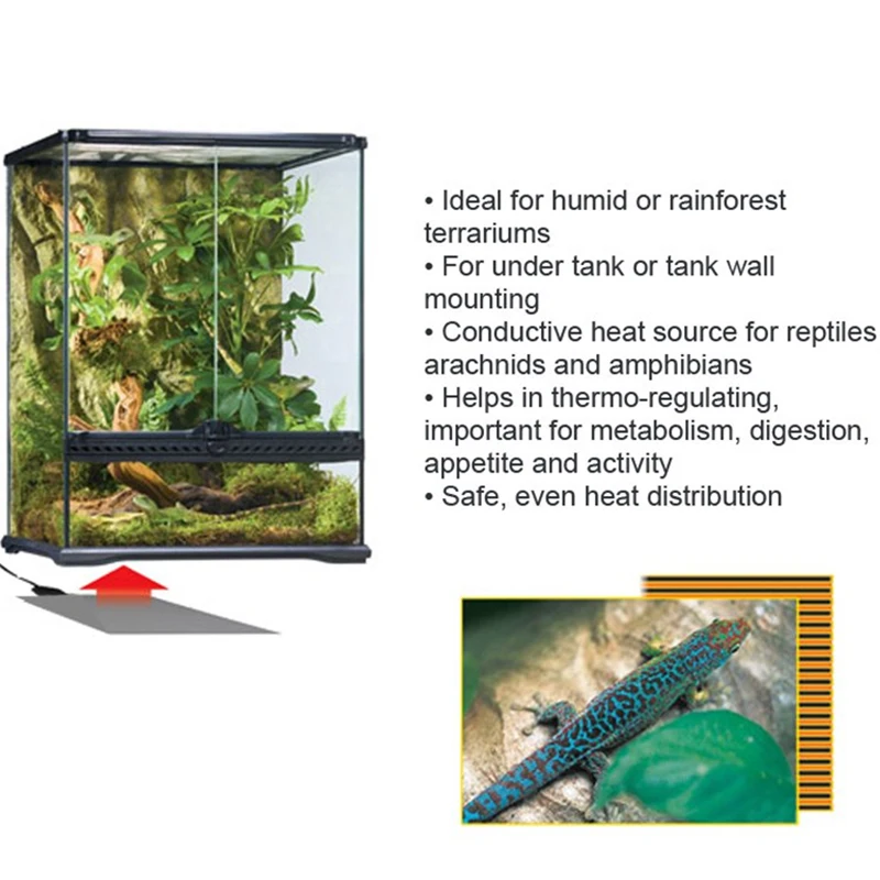 5-45 Вт Террариум рептилий тепловой коврик для альпинизма ПЭТ Отопление подкладки с подогревом настраиваемый регулятор температуры коврики рептилий поставки черный