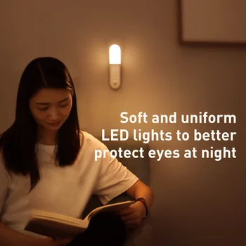 

XiaomiBaseus Led Induction Night Light Human Body Induction Night Light Lamp USB Rechargeable LED Light Motion Sensor Aisle Ligh