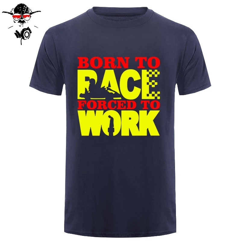 Мужская футболка Born To Racing с надписью forced work Забавные футболки из полиэстера для
