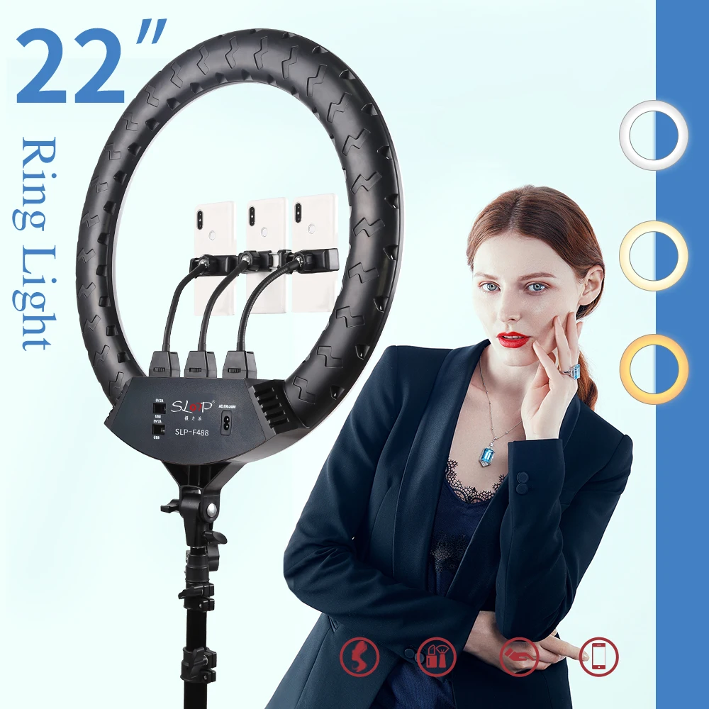 

22 inch Ring Light for Tiktok,Phone Holder, Flash Light,Tripod for Phone,Photography Lighting for TikTok ,Youtube,Live Streaming