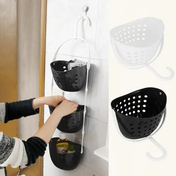 

New 3 Tier Shower Bathroom Rack Plastic Hanging Over Basket Tidy Bathroom Kitchen Organiser Holder Kitchen Hanging Baskets Rack