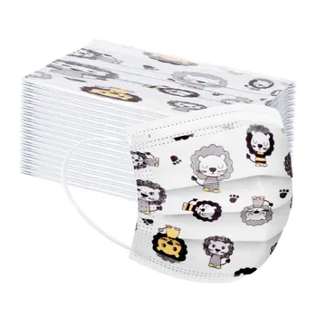 

50Pcs Cartoon Kids Disposable Mask 3 Layer Child Filter Hygiene Thicken Children's Face Mouth Mask Earloop Fast Delievry New