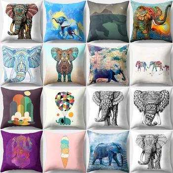 

Elephant decorative pillowcase square pillowcase waist pillowcase decorative pillowcase car pillowcase