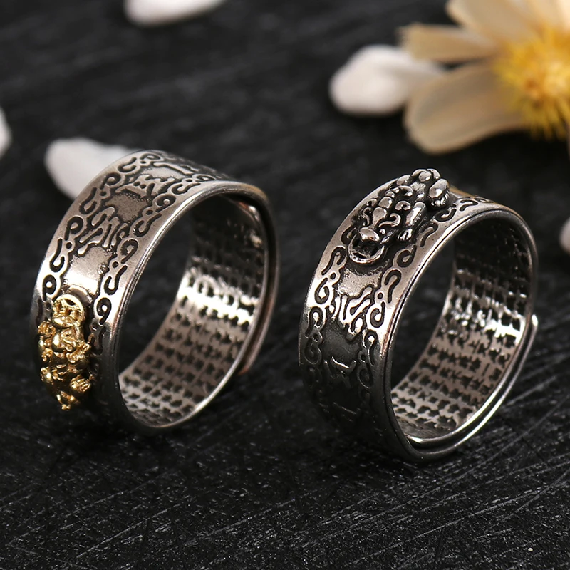 New Pixiu Charms Ring Feng Shui Wealth Lucky Open Adjustable Ring Ring Jewelry For Women Men Gift