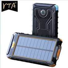 Solar Power Bank Waterproof 80000mAh Solar Charger USB Port External Charger for Xiaomi 5S Smartphone Power Bank with LED Light