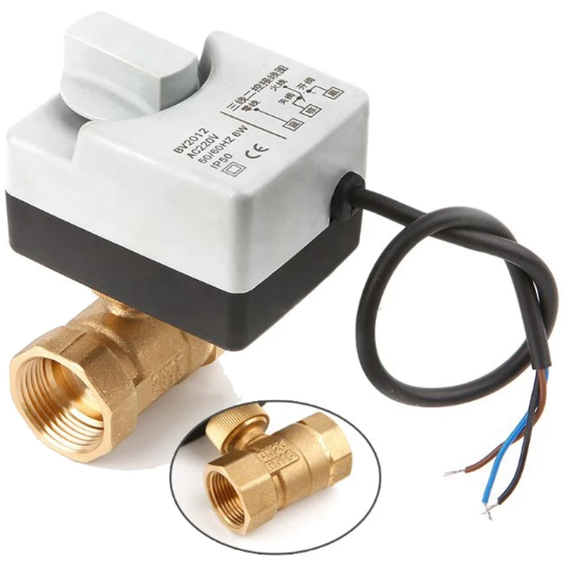 Горячая XD-Ac220V Dn20 2 Way 3 провода моторизованный шаровой клапан электрический привод