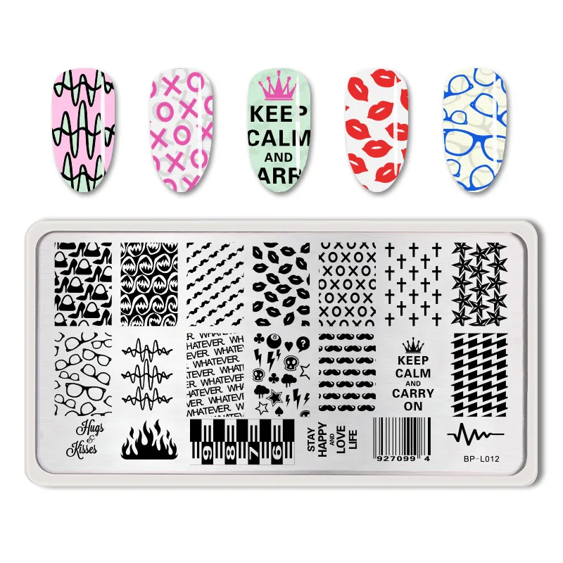 Christmas Nail Stamping Plates Stainless Steel Template Stamp Plate Nail Art Manicure Image DIY Design Tool - Цвет: BP-L012