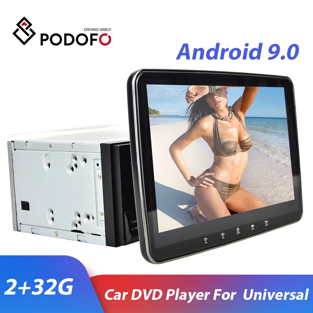 Автомагнитола Podofo 2DIN Android 9 0 GPS Wi Fi 10 дюймов 2 + 32 ГБ|Мультимедиаплеер для авто| |