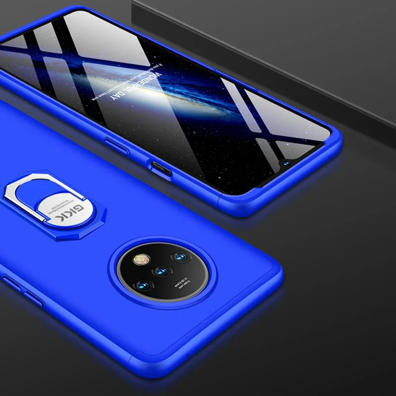 Чехол для телефона s для Oneplus 7 T, чехол, роскошное защитное кольцо, магнитный держатель, Противоударная задняя оболочка для Oneplus 7 t, роскошный чехол - Цвет: Blue1