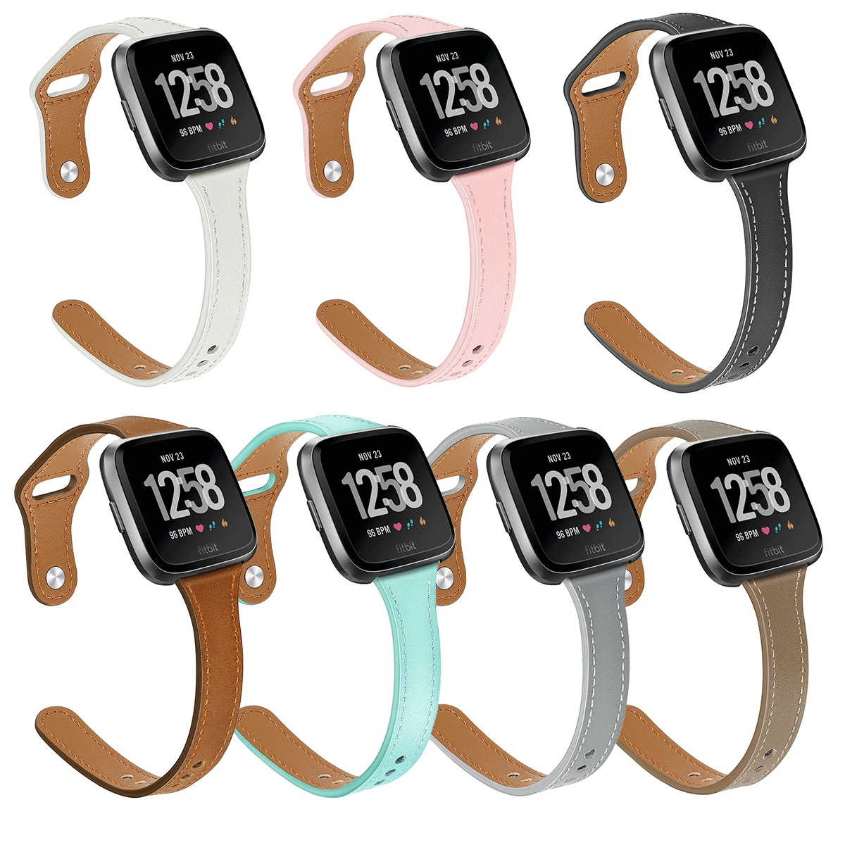 Genuine Leather Watchband For Fitbit Versa 2 Smart Strap Wrist Bracelet