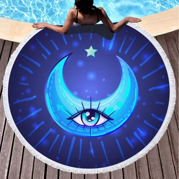 

Beach Towels Printed Black Geometric Beach Towel Microfiber Round Fabric Towels For Living Room Home Decorative Picnic Blanket