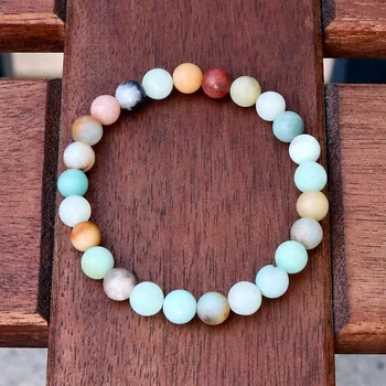 Natural Stone Bead Amazonite Bracelet Mala Beads Pulsera Fashion Reiki Jewelry for Men Women Accessories Drop Shipping