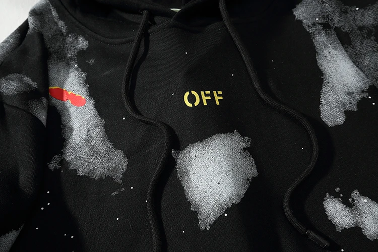Звездное небо фейерверк стрела 19ss Off-White OW Мужская/Женская осенне-зимняя Модная хлопковая Повседневная Толстовка с капюшоном Свободная куртка с капюшоном