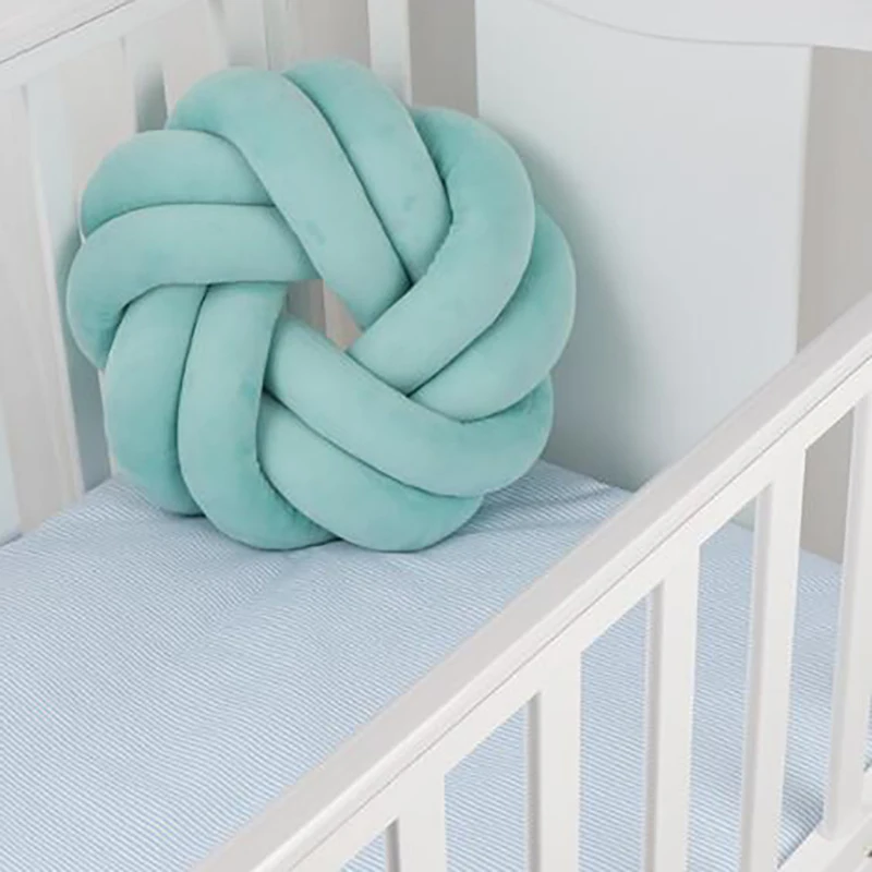 Baby Knot Pillow Bumpers Newborn Baby Crib Bumpers Shape Crib Protection Cuddle Pillow Bedding Kids Room Decor