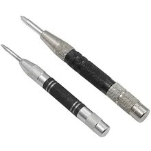 

2pcs Automatic Centre Punch Silver Black Adjustable Spring Loaded Metal Drill 128mm/155mm Hole Punch Tool Parts