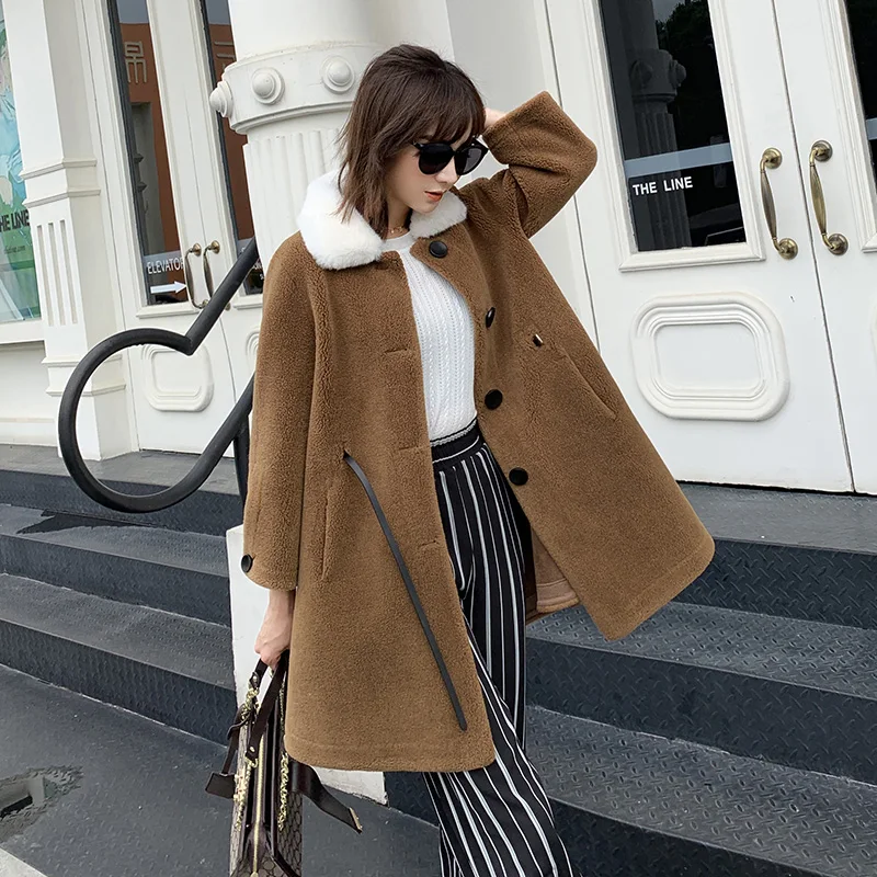 

30 Wool Winter Teddy Coat Women Casual Belt Women Fur Jacket High Quality Teddy Jacket Longautumn 2019 Long Thick Parka Female