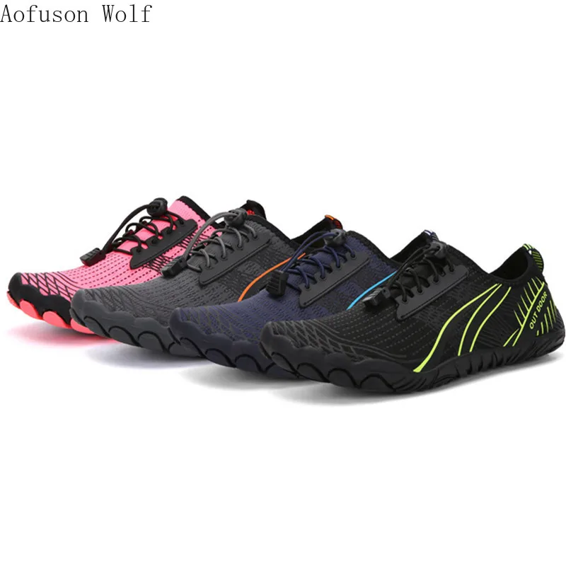 

Sports Upstream Aqua Shoes Barefoot Five-Finger Hiking Fishing Swimming Wading Lightweight Diving Beach Shoes 35-46 Women Men