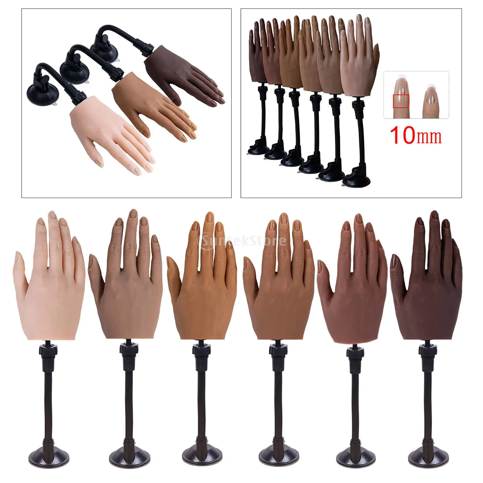 Silicone Model Hand Fake Hand Nail Practice Adult 3D Female Display  Mannequin