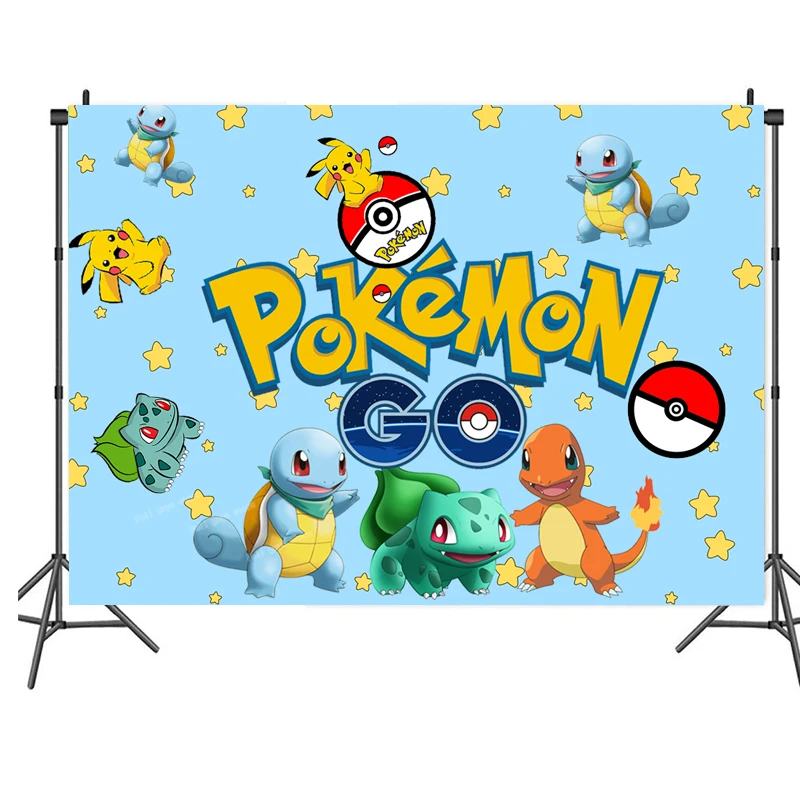 Декорации для вечерние с покемоном детский фон дня рождения Фотошторы
