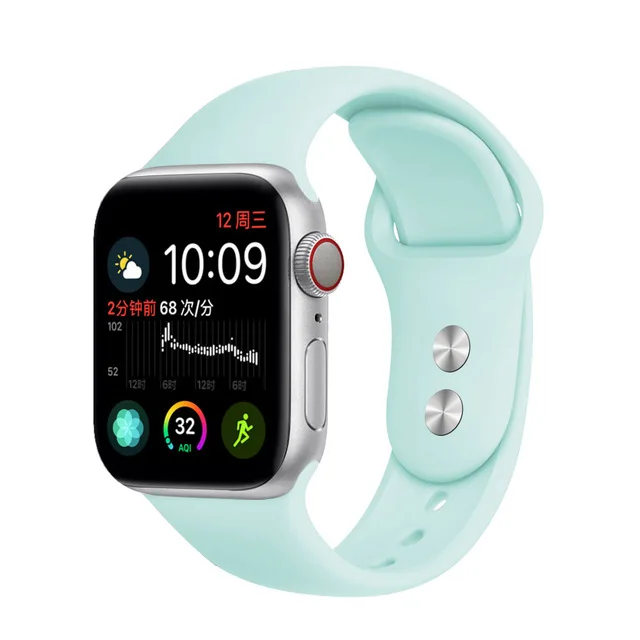 Blue sea Силиконовый ремешок для Apple Watch 38 мм 42 мм iwatch 5 ремешок 44 мм 40 мм спортивный браслет резиновый ремешок для iwatch 4 3 2 1 - Цвет ремешка: Blue sea