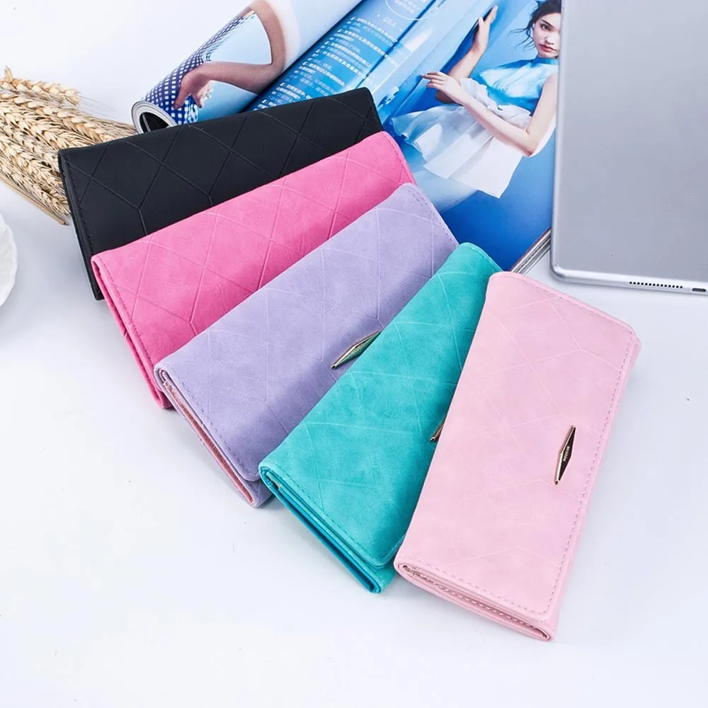 

MAIOUMY Women Solid Hasp Coin Purse Long Wallet Card Holders Female Long Large Card Purse Ladies Handbags