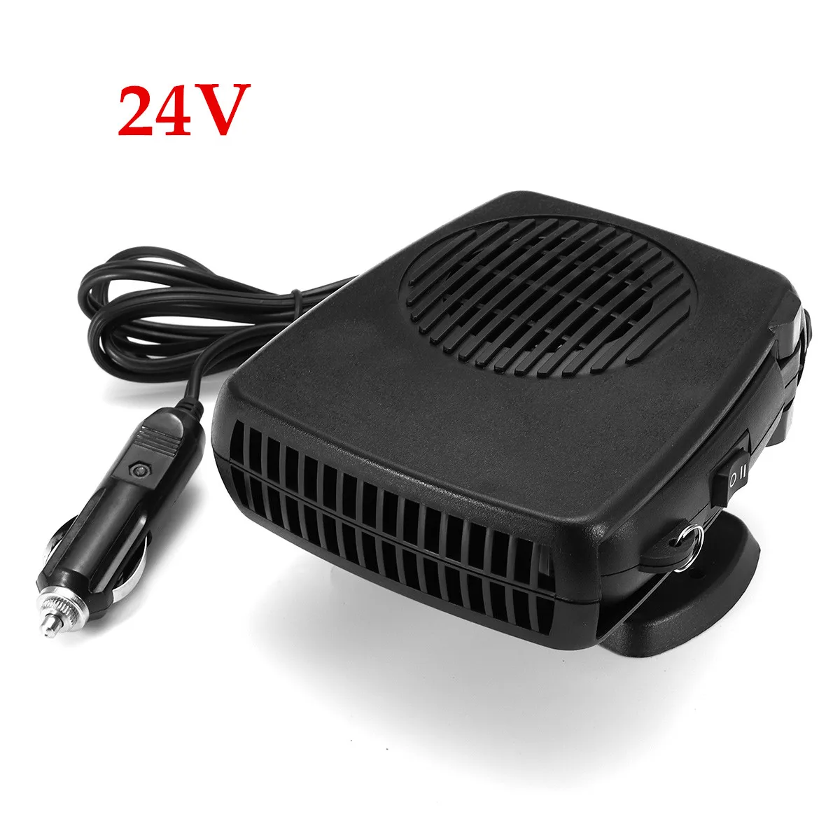 Черный 12 V/24 V 200W Портативный автомобильный обогреватель вентилятор воздушный охладитель для лобового стекла обогреватель обогревающая вентилятор - Название цвета: Черный