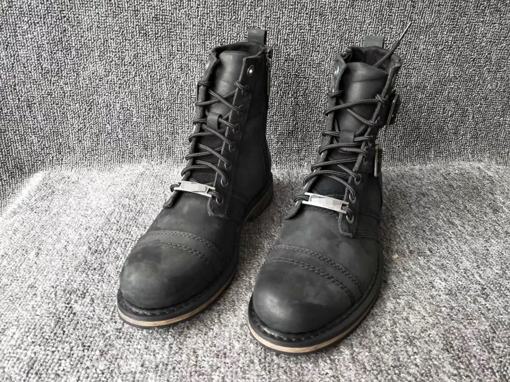Ботинки для мотогонок; кожаная обувь для мотокросса в стиле ретро; Мужская классическая обувь для езды на мотоцикле
