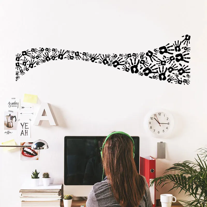 

Office vinyl wall decals handprint stains cute decoration office decoration home livingroom bedroom decor handprint sticker bg13