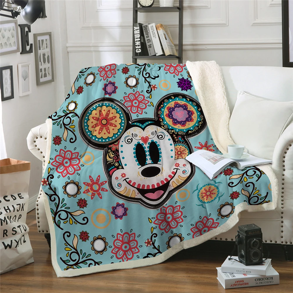 Disney mickey Blanket Plush Throw for Beds Sofa Noble Bedding Sherpa Blankets kids gift | Дом и сад