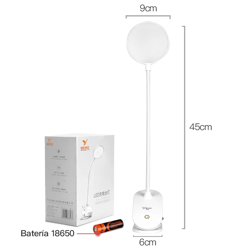  YAGE Portable LED Desk Lamp Touch On/Off Switch Eye Protection Clip Table Light 3 Modes Dimmable US - 32962303693