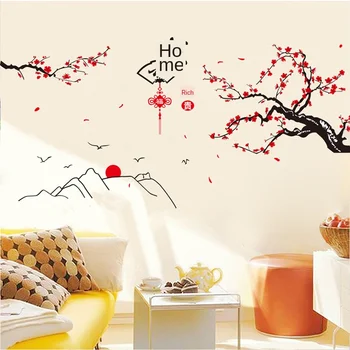 

Wall Sticker Creative Chinese Style Rural Landscape Living Room Decorative Painting Waterproof Sticker Wall Decoration