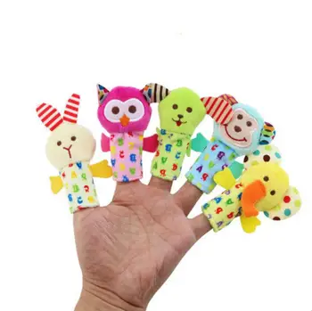 

5pcs / sets baby hand puppet finger toys children comfort puzzle plush toys parent-child interactive multi-function grip gift