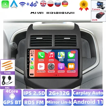 2DIN Android Car GPS Multimedia Player For Chevrolet Aveo Sonic 2011-2015 Car Radio GPS Navigation Support Carplay IPS Screen tanie i dobre opinie NaviTree CN(Origin) Double Din 4*45 256G Android 11 DVD-R RW DVD-RAM Video CD JPEG Metal and Plastic 1024*600 IPS bluetooth
